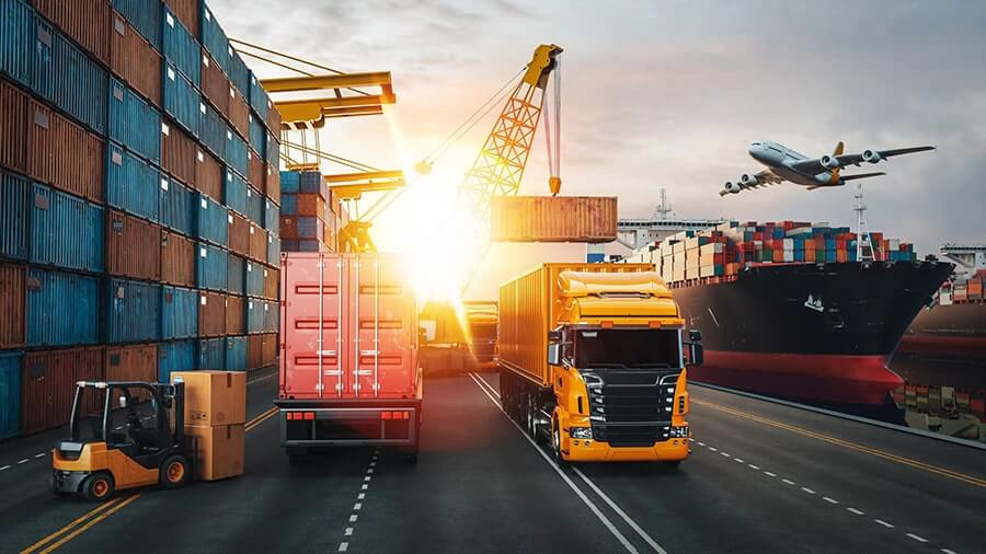 Freight shipment being prepared for transport